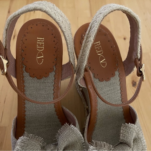 Red Valentino Knotted Bow Espadrille Wedge Sandals, 38.5 - Picture 7 of 15